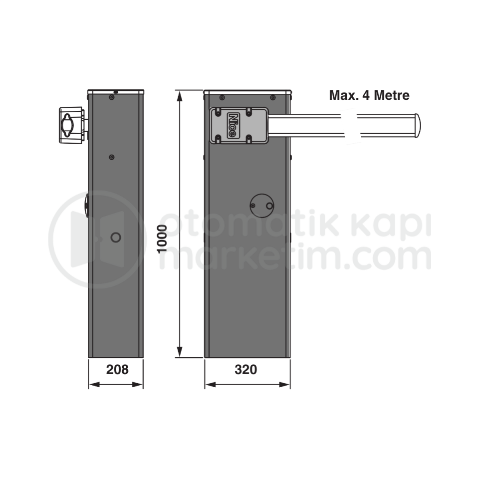 Nice Wide 4 Metre Bariyer Seti (M Gövde) Antrasit Gri