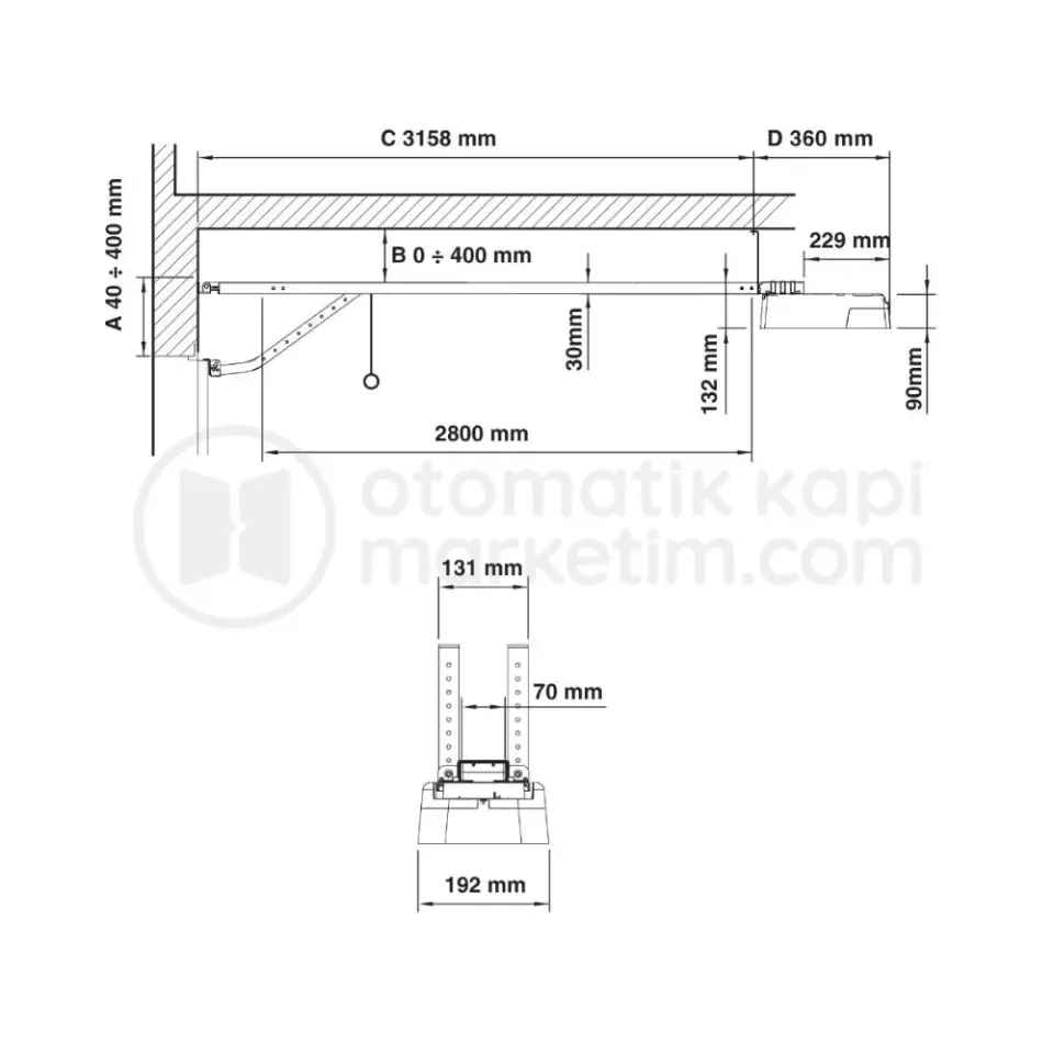 Nice SR40B Konsol 400 cm