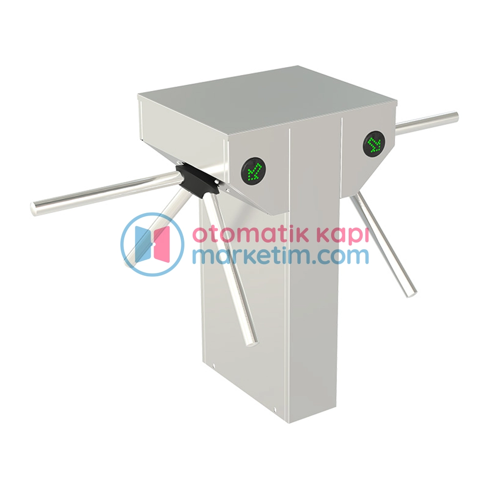 500 E D Tripod Turnike – Çift Geçiş Yolu, Paslanmaz Çelik Gövde, Orta Seviye Güvenlik Çözümü