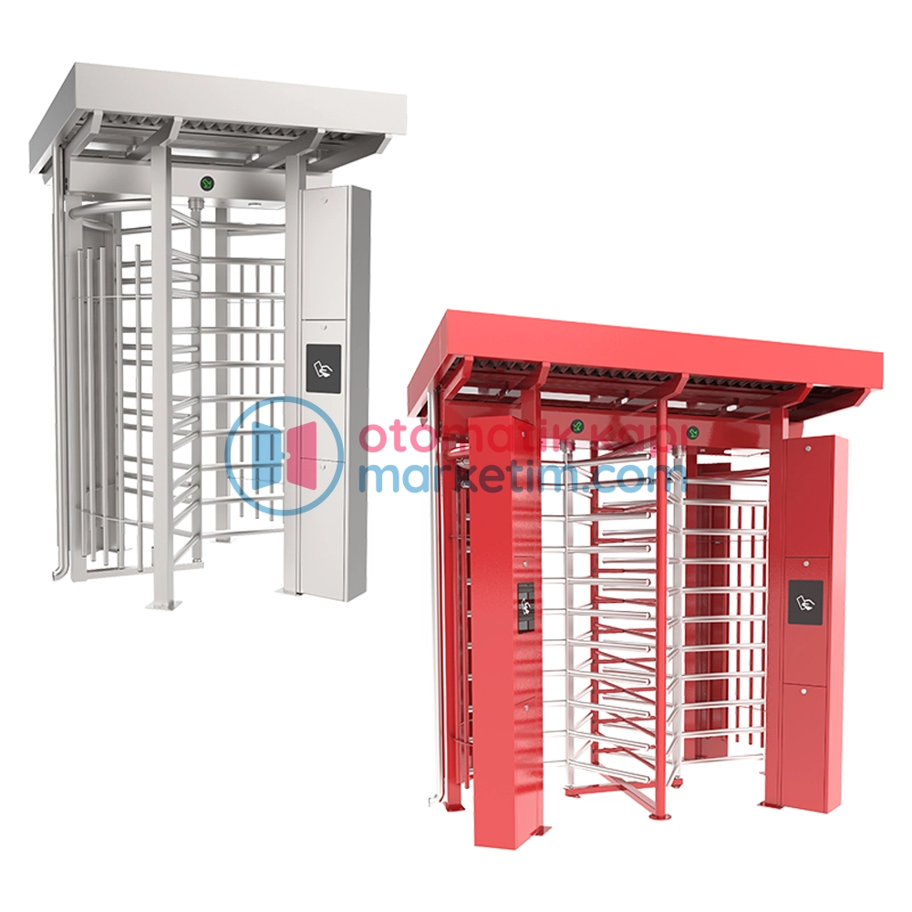 BT ROOF 300 – Boy Tipi Turnike (Yüksek Güvenlik, İç/Dış Mekan, Çift Geçiş, 3 Kanatlı, Komple Çatı Kaplamalı)