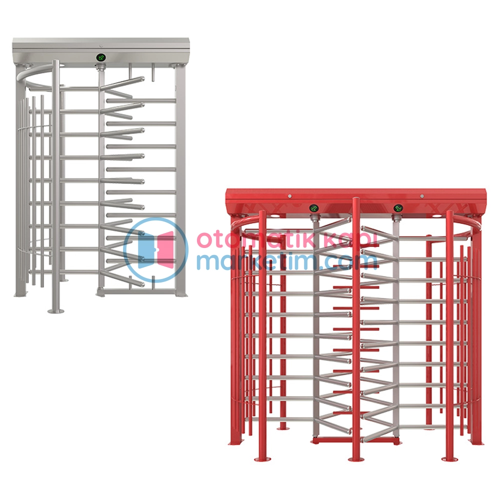 BTX 300 N1 S / D – Boy Tipi Turnike (Yüksek Güvenlik, İç/Dış Mekan, Çift Geçiş, 3 Kanatlı, Yan Bar <98mm)