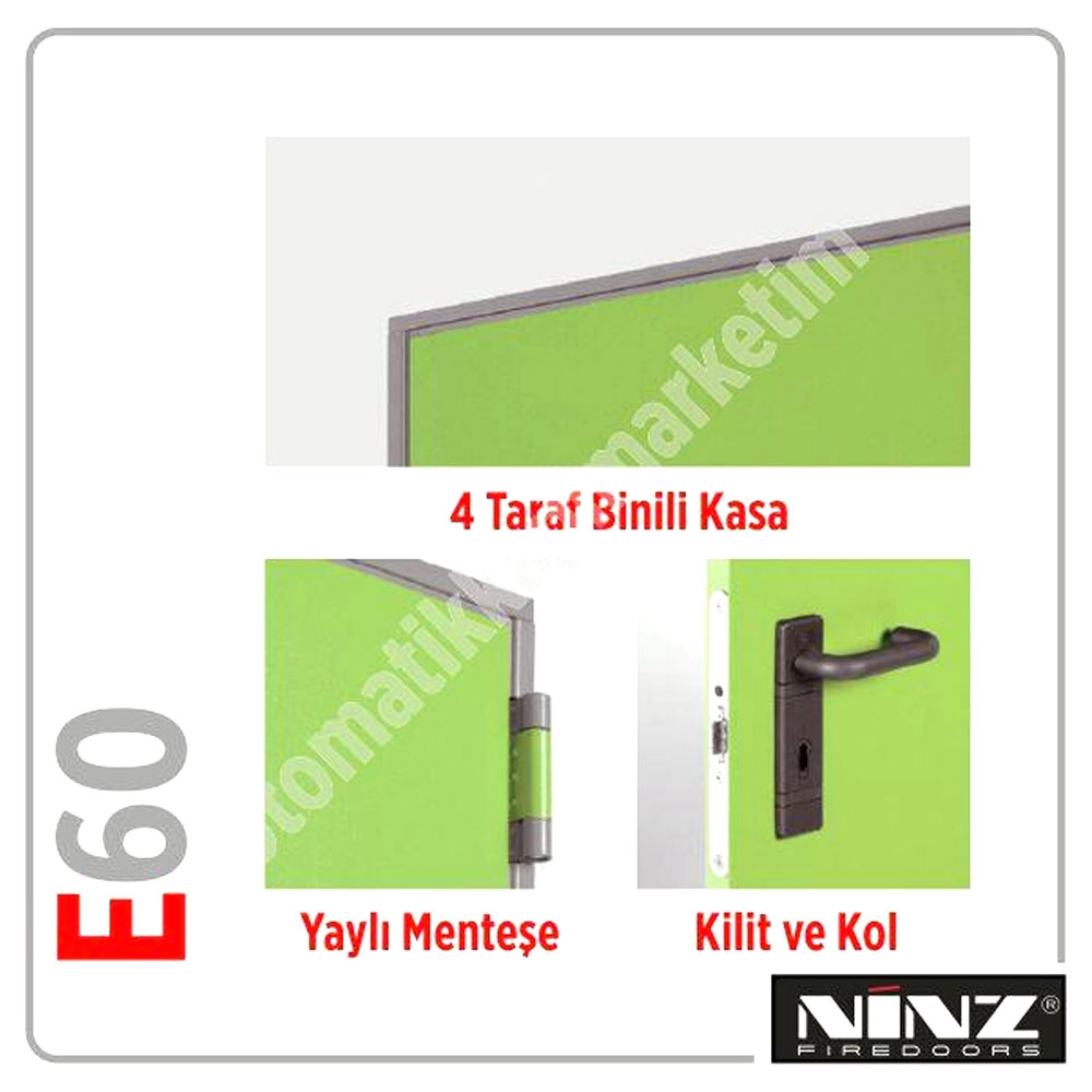 Ninz Univer E60 - 900x2150 Sertifikalı Yangın Kapısı