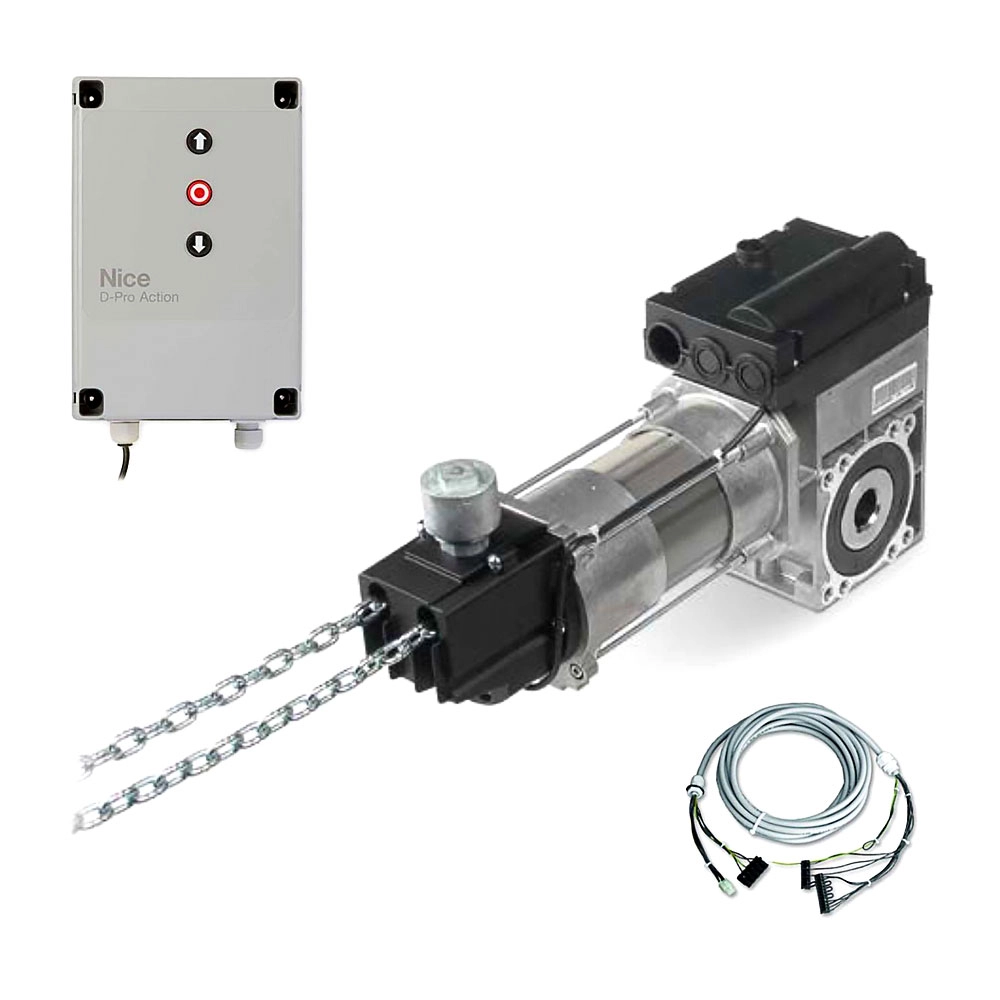 Nice SD140 Seksiyonel Motor Seti - D-Pro Action Kontrol Ünitesi (7 Mt. Kablo Dahil) Nice Seksiyonel Kapı Motor Seti