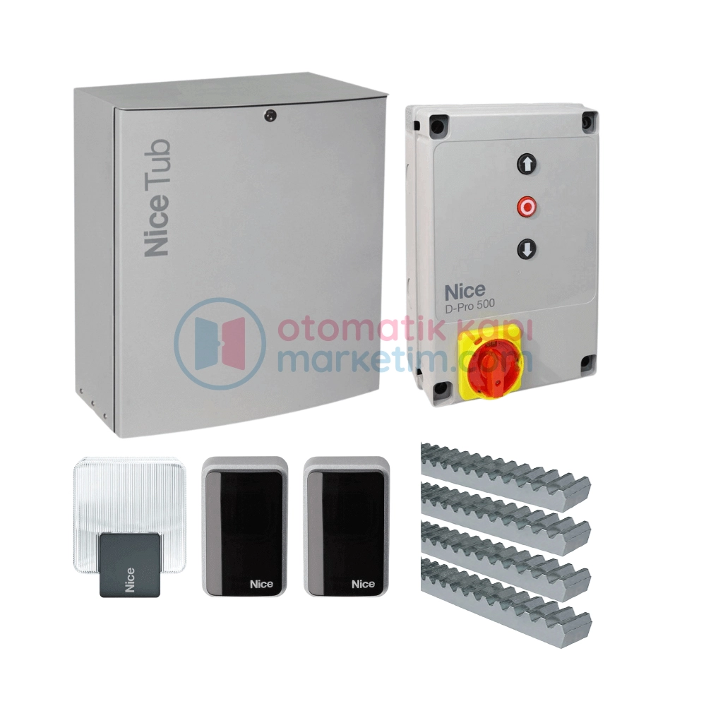 Nice TUB 4000 Yana Kayar Kapı Motoru (Aksesuarlı Kit)